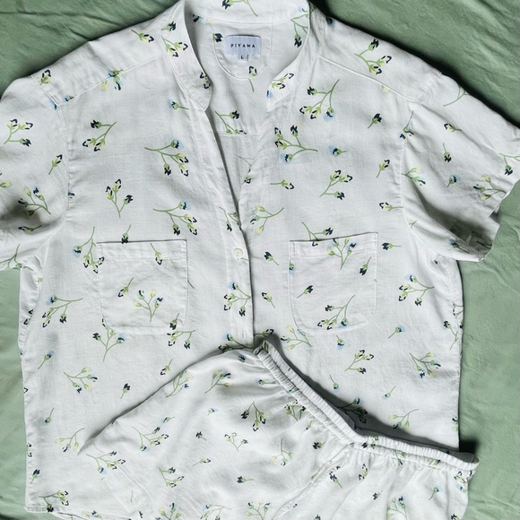 PIYAMA Maggie Pajama Set - Lyocell Linen - Bluebell L - Picture 3 of 8